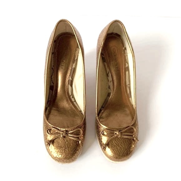 COACH METALLIC ESPADRILLE BRONZE LEATHER - Picture 3 of 11